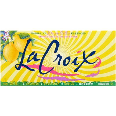 La Croix Boisson d'Eau Gazeuse à l'Essence Naturelle de Limoncello 8 Canettes x 355 ml