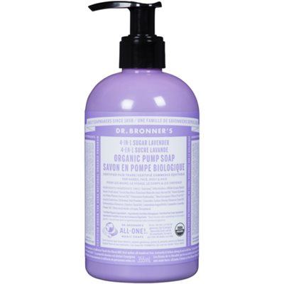 Dr. Bronner's Savon en Pompe Biologique 4-en-1 Sucre Lavande 355 ml