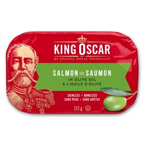 KING OSCAR SALMON IN EXTRA VIRGIN OLIVE OIL 115g