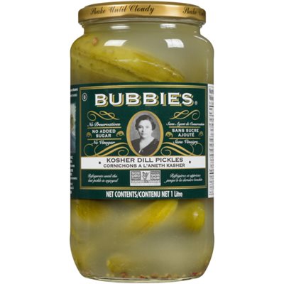 Bubbies Cornichons a l'Aneth Kasher 1 Litre