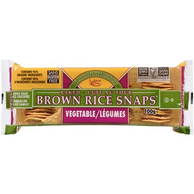 Edward & Sons Brown Rice Snaps Craquelins de Riz Complet Légumes 100 g