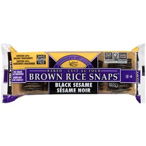 Edward & Sons Brown Rice Snaps Whole Grain Rice Crackers Black Sesame 100 g