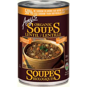 Amy's Kitchen Soupe Biologiques ~ Teneur Reduite En Sodium & Lentille 398ml