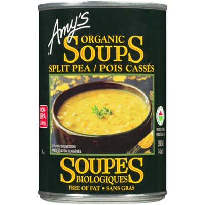 Amy's Kitchen Soupe Biologiques ~ Teneur Reduite En Sodium & Pois Cassés 398ml