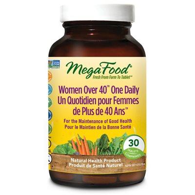 Megafood Multivitamines Quotidiennes pour Femmes de 40 Ans + 30 Comprimés