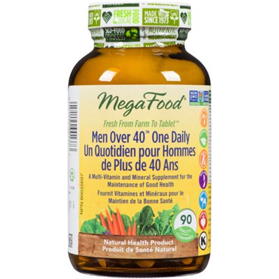 Megafood Multivitamines Quotidiennes pour Hommes de 40 Ans + 90 Comprimés