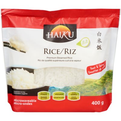 Haiku Riz de Qualité Supérieure Cuit à la Vapeur 400 g