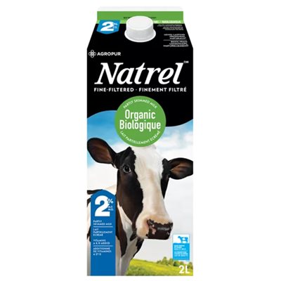 Natrel Fine-Filtered Partly Skimmed Milk Organic 2% M.F. 2 L 