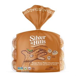 Silver Hills Organic Sprouted Sesame Hamburger Buns 390g