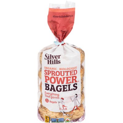 Silver Hills Sprouted Power Bagels Everything Organic 5 Bagels 400 g 400g