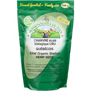 Les Moissonneries du Pays Raw Organic Shelled Hemp Seed Family Size 500g 