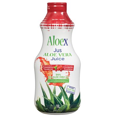 Aloex Aloe Vera Juice Natural Flavor Cranberry Raspberry 1L