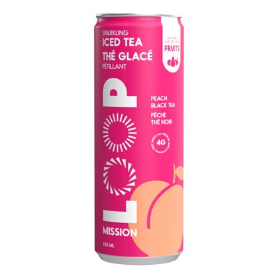 Loop Thé Glacé Pétillant Pêche Thé Noir 355mL