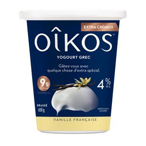 Oikos yaourt grec Crémeux-Protéiné Vanille Francaise 650G