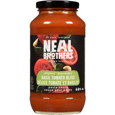 Neal Brothers Sauce pour Pâtes Délice Tomate et Basilic Biologique 680 ml