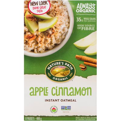 Nature's Path Instant Oatmeal Apple Cinnamon Organic 8 Packets 400 g 