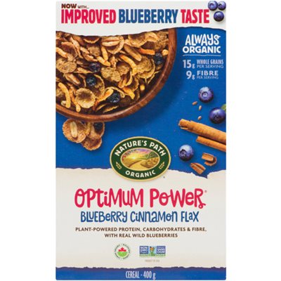 Nature's Path Optimum Power Cereal Blueberry Cinnamon Flax Organic 400 g 