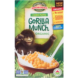 Nature's Path Envirokidz Organic Gorilla Munch Cereal Corn Puffs 284 g 