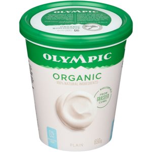 Olympic Balkan-Style Yogurt Plain Organic 0% M.F. 650 g 