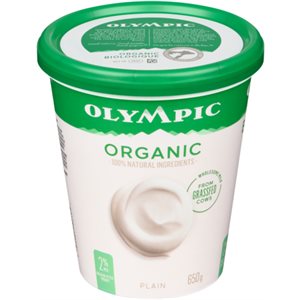 Olympic Balkan-Style Yogurt Plain Organic 2% M.F. 650 g 650g