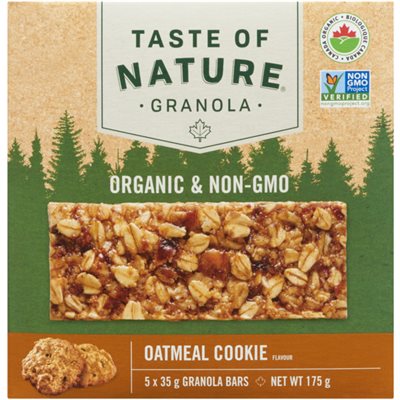 Taste of Nature Granola Oatmeal Cookie Flavour 5 Granola Bars x 35 g (175 g)