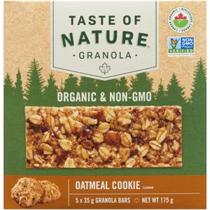 Taste of Nature Granola Oatmeal Cookie Flavour 5 Granola Bars x 35 g (175 g)