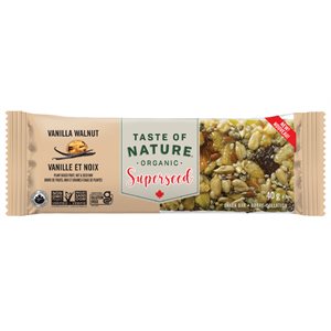 Taste of Nature Organic Vanilla Walnut SuperSeed Snack Bar 40g