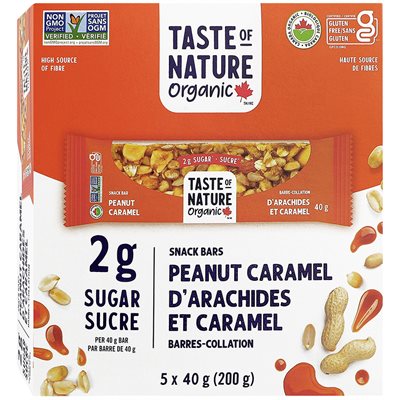 Taste Of Nature Organic Peanut Caramel Bar (2G Sugar)