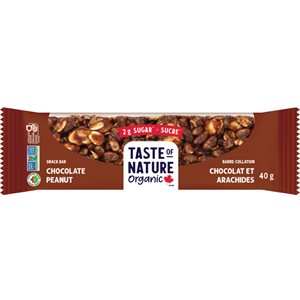 Taste Of Nature Organic Chocolate Peanut Bar (2G Sugar)