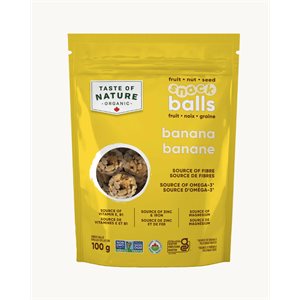 TASTE OF NATURE Organic Banana Nuts & Seeds Snack Balls 100g