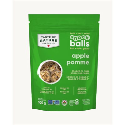 TASTE OF NATURE BOUCHÉES DE NOIX ET GRAINES POMME BIO 100g