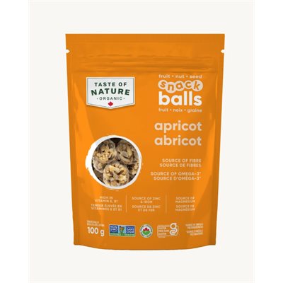 TASTE OF NATURE BOUCHÉES DE NOIX ET GRAINES ABRICOT BIO 100g