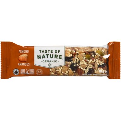 Taste of Nature Organic Snack Bar Almond 40 g 40g e