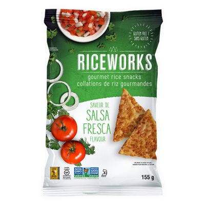 Riceworks Collations de riz saveur salsa fresca 155g Riceworks Collations de riz saveur salsa fresca 155g
