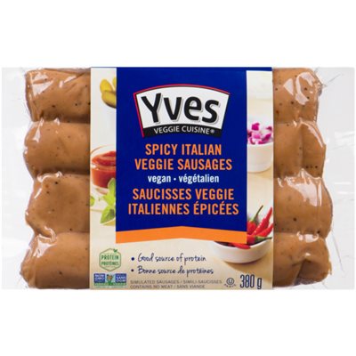 Yves Veggie Simulated Sausages Spicy Italian Veggie Sausages 380g