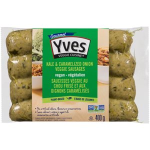 Yves Veggie Cuisine Simulated Sausages Kale & Caramelized Onion Veggie Sausages 400 g 400g