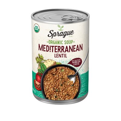 Sprague Organic Mediterranean Soup With Lentils 398ml