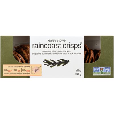 Lesley Stowe Raincoast Crisps Rosemary Raisin Pecan Crackers 150 g 