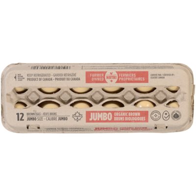 Nutri Oeufs 12 Bruns Jumbo Calibre Biologique 