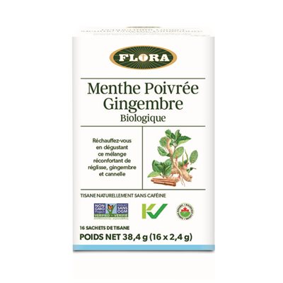 Flora Menthe poivrée gingembre bio 16 sachets