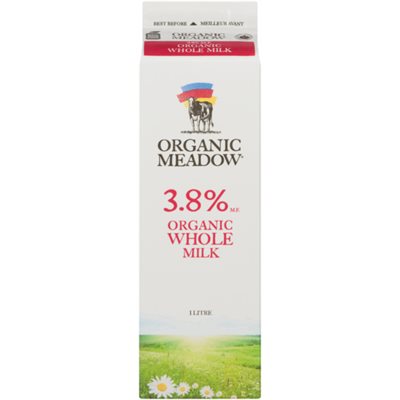 Organic Meadow Organic Whole Milk 3.8% M.F. 1 L