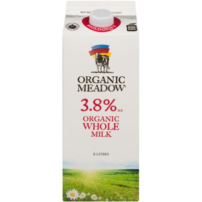 Organic Meadow Lait Entier Biologique 3,8 % M.G. 2 L