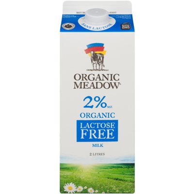 Organic Meadow Lait Sans Lactose Biologique 2 % M.G. 2 L