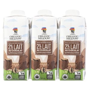 Organic Meadow Chocolate Partly Skimmed Milk Organic 2% M.F. 3x 250 ml