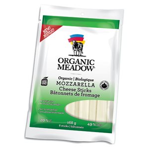 Organic Meadow Bâtonnets Fromage Mozzeralla Biologique 168G