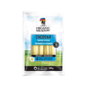 Organic Meadow Organic Medium Cheddar Cheese Sticks 168G