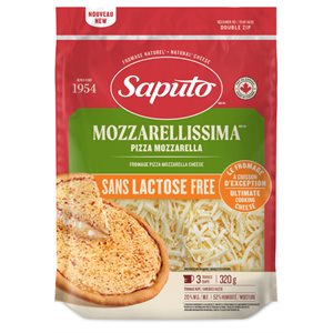 Saputo Fromage Pizza Mozzarella 20% M.G. Sans Lactose 320g Râpé