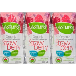 Natura Soy Drink Strawberry Organic 3X200ml