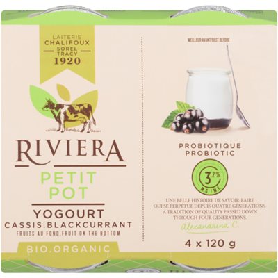 Maison Riviera Organic Yogurt Blackcurrant 4X120g