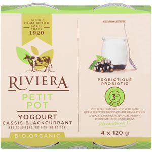 Maison Riviera Organic Yogurt Blackcurrant 4X120g